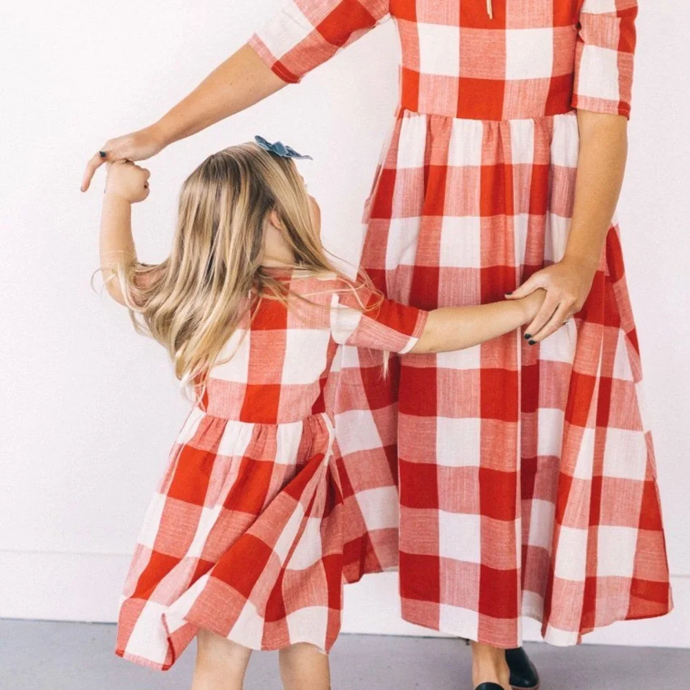 Roolee red plaid gingham Maddie mom midi maxi dress
Size: small - Picture 10 of 13